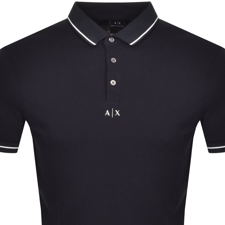 Alternative Image for ProductArmani Exchange Short Sleeve Polo T Shirt Navy2